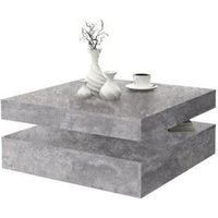 Mesa de centro giratoria cuadrada de hormigón
