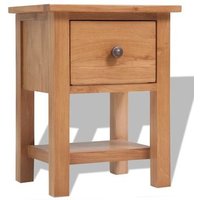 Mesita de Noche de Madera de Roble Maciza 36x30x47cm