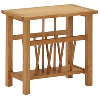 Mesa Revistero Madera Maciza Roble VidaXL 45x27x42 Cm