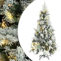 Árbol de Navidad con Nieve, Luces LED y Piñas 225 cm