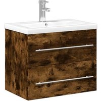 Mueble de Baño con Lavabo Integrado Roble Ahumado