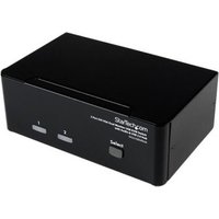 Switch KVM Startech.com de 2 Puertos Doble Monitor DVI VGA con Audio