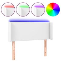 Cabecero con LED de cuero sintético 93x16x78/88 cm