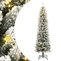Árbol de Navidad Artificial con 300 LEDs y Nieve Flocada 240 cm