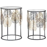 Mesa Glam Coppia Foglie 38 X 55-33 X 50 Cm