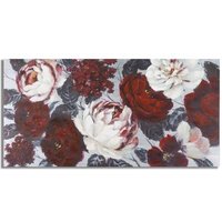 Pintura de Pared Hecha a Mano con Flor de Fondo Oscuro