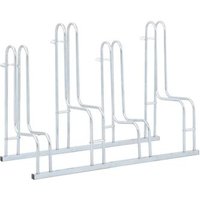Soporte de suelo para 4 bicicletas Vidaxl de acero galvanizado