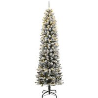 Árbol de Navidad Artificial 180 cm con 300 luces LED y nieve flocada