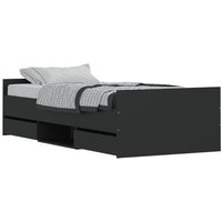 Estructura de Cama con Cabecero y Piecero Negro 100x200cm
