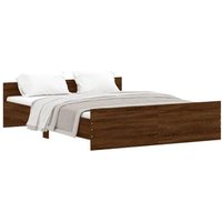 Estructura de Cama con Cabecero y Piecero Roble Marrón 160x200 cm