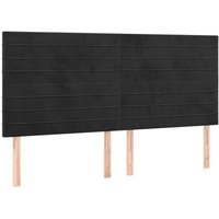 Juego de 4 Cabeceros de Cama de Terciopelo Negro