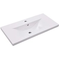 Lavabo de Baño Moderno Encastrado Cfw35202 En Cerámica 81x39,5x18,5 Cm