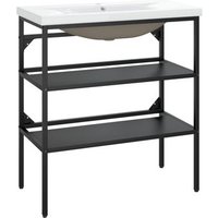 Mueble de Lavabo con Estructura de Baño Hierro Negro CFW136998