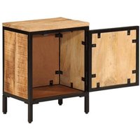 Mesita de Noche de Madera Maciza Rugosa 40x30x52,5 Cm