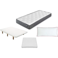 Pack Colchón Viscoelástico Lowcost + Base Tapizada + Almohada + Funda De Colchón