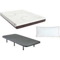 Pack Colchón Bamboo 135x190 con Base Rejilla y Almohada de Fibra