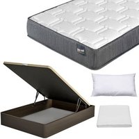 Pack Colchón Viscoelástico Lowcost con Canapé Madera Hard 135x190