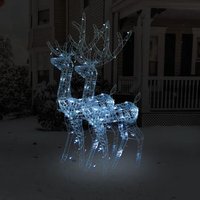 Adorno Navideño de Renos Decoración Acrílica Blanco Frío