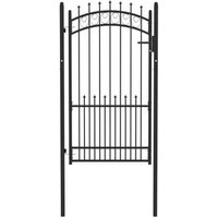 Puerta de Jardín de Acero Negro 100x175 cm