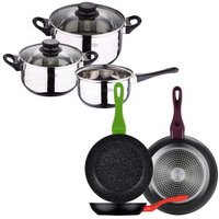 Set de Sartenes San Ignacio de Acero Inoxidable y Aluminio Forjado (20, 24, 28 Cm) - Batería de 5 Piezas Set de Sartenes San Ignacio de Acero Inoxidable y Aluminio Forjado (20, 24, 28 Cm) - Batería de 5 Piezas