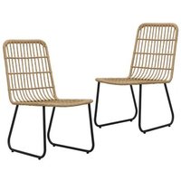 Sillas de jardín 2 unidades rattan sintético Vidaxl
