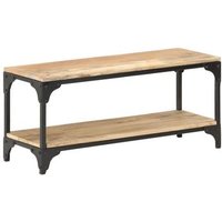 Mesa de Centro Rogal de Madera Maciza de Mango 90x30x40 Cm