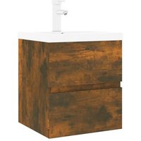 Mueble de Baño con Lavabo Vidaxl Roble Ahumado