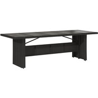 Mesa de jardín de ratán con superficie de vidrio Vidaxl 240x90x75 cm