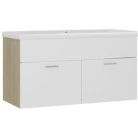 Mueble de baño con lavabo de madera de ingeniería Vidaxl