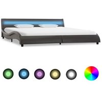 Estructura de cama con luces LED de cuero sintético 180x200 cm Vidaxl