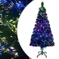 Árbol de Navidad Artificial con Soporte de Fibra Óptica 150 cm Vidaxl