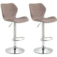 Set de 2 Taburetes CLP Cork Tapizados en Tela Gris Topo 51x47x88 Cm