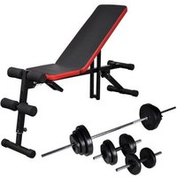 Banco de abdominales Vidaxl con mancuerna y pesas 30,5 kg
