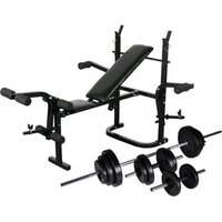 Banco de Musculación Vidaxl con Barras y Mancuernas 30.5 Kg