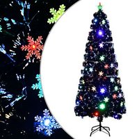 Árbol de Navidad de Fibra Óptica con Copos de Nieve LED 240 cm