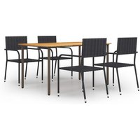 Set de Muebles de Comedor de Jardín 5 Piezas en Ratán Vidaxl