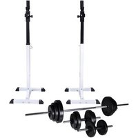Soporte para Sentadillas Vidaxl con Barra y Mancuernas 30.5 Kg