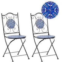 Juego de 2 Sillas de Exterior Metálicas Estilo Vintage Juego de 2 Sillas de Exterior Metálicas Estilo Vintage