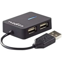 Nedis Uhubu2410bk Concentrador USB 2.0 de 4 Puertos