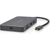 Hub USB-C con RJ45, 3 USB-A, Micro SD, USB-C PD 3.0, 2 HDMI 4K 5Gbps