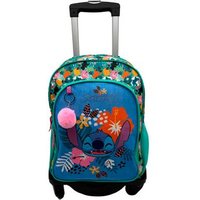 Mochila Primaria Dam Stitch Tropical Doble Compartimento 30x20x44cm