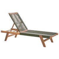 Tumbona Reclinable de Exterior de Madera Acacia y Cuerda
