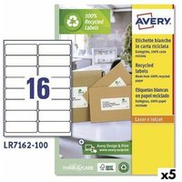 Etiquetas Avery Lr7162 para Impresora, 100 Hojas