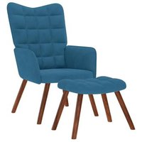 Sillón de Relax Vidaxl con Reposapiés de Terciopelo