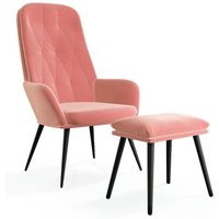 Sillón Relax de Terciopelo con Taburete