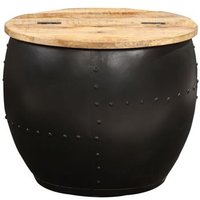Mesa Redonda de Centro de Madera Maciza de Mango 53x43 Cm