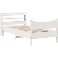 Estructura de Cama con Cabecero de Madera de Pino 100x200cm