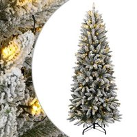 Árbol de Navidad Artificial Vidaxl 210 cm con 300 LEDs y Nieve Flocada