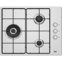 Placa de Gas Beko HIGG63125SCX 3 fuegos Inox Butano