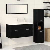 Muebles de Baño Juego de 3 Roble Negro V8121